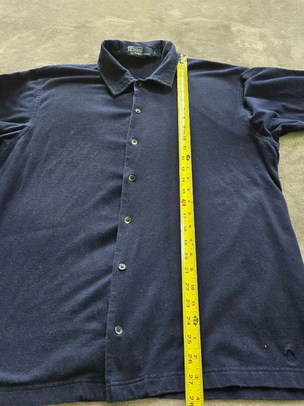 Vintage Polo Ralph Lauren Long Sleeve Shirt Mens Large Blue Cotton Stretch Soft